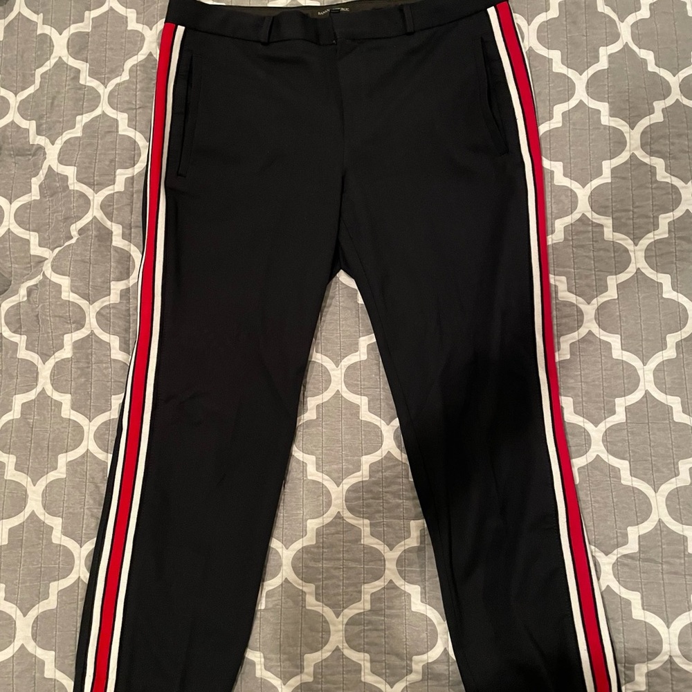Banana Republic Navy Tuxedo Stripe Crop Pants
